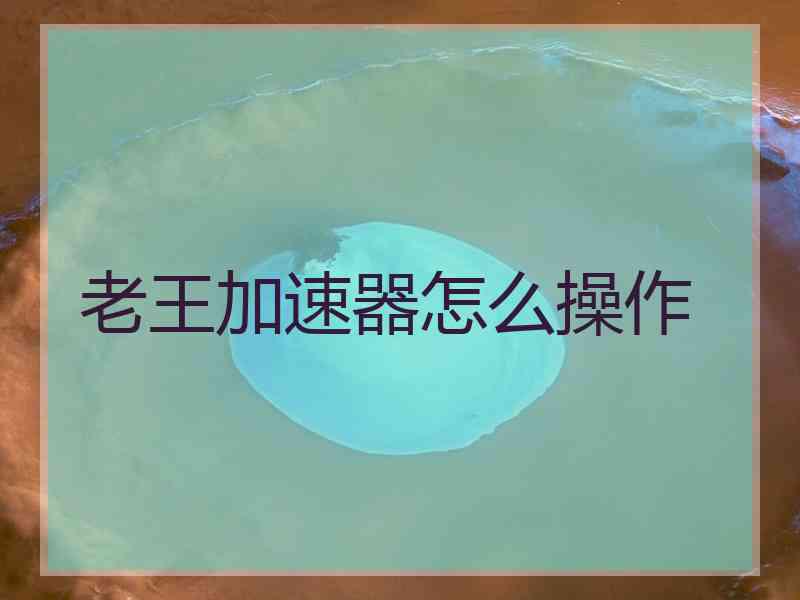 老王加速器怎么操作