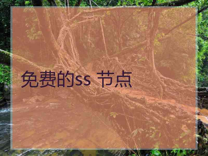 免费的ss 节点