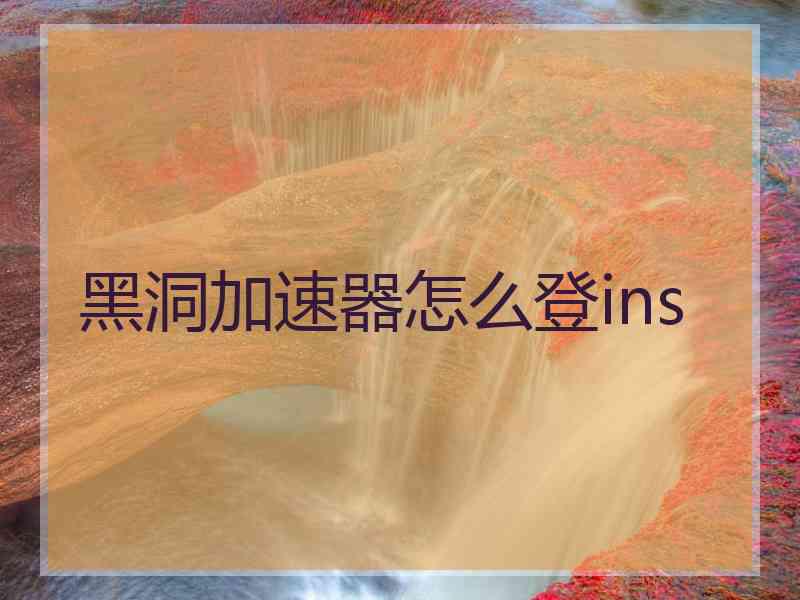 黑洞加速器怎么登ins