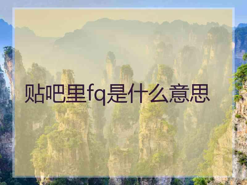 贴吧里fq是什么意思
