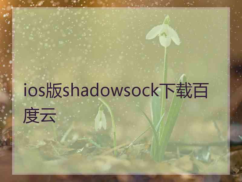 ios版shadowsock下载百度云