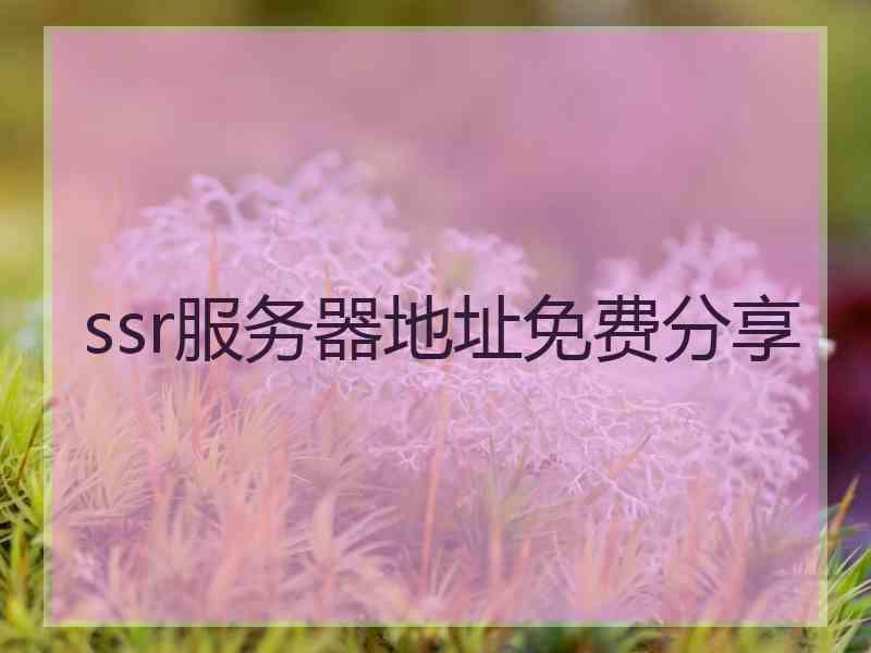 ssr服务器地址免费分享