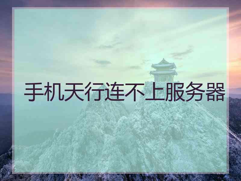 手机天行连不上服务器