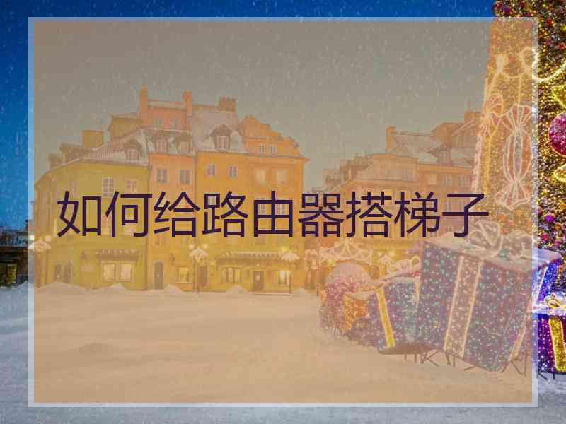 如何给路由器搭梯子