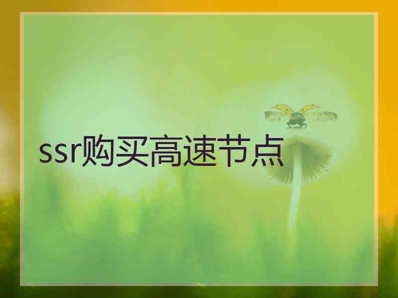 ssr购买高速节点