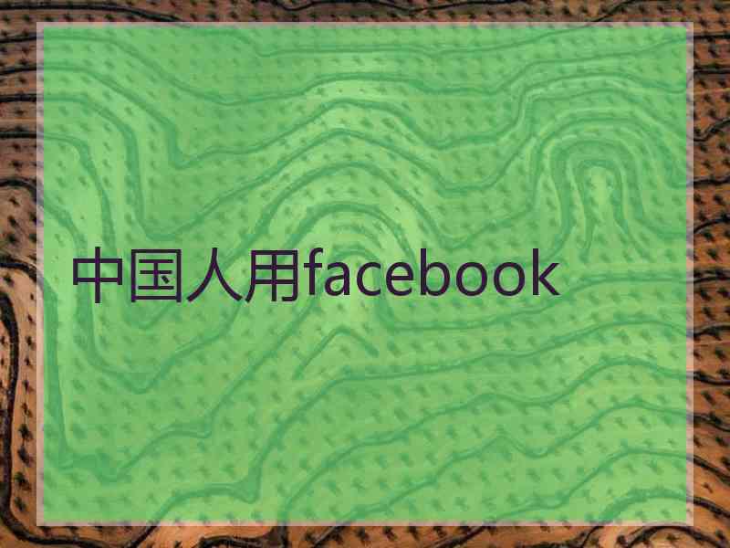 中国人用facebook